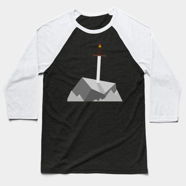 Sword in the Stone Baseball T-Shirt by ArtbyCorey